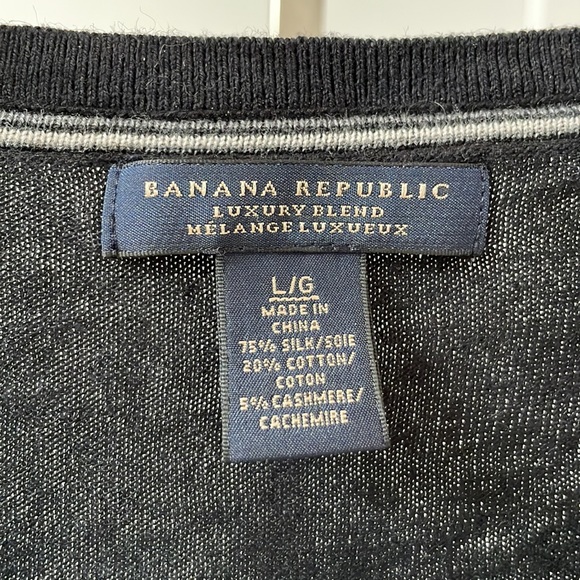 V Neck Banana Republic silk/cotton/cashmere sweater Sz L - Picture 2 of 6